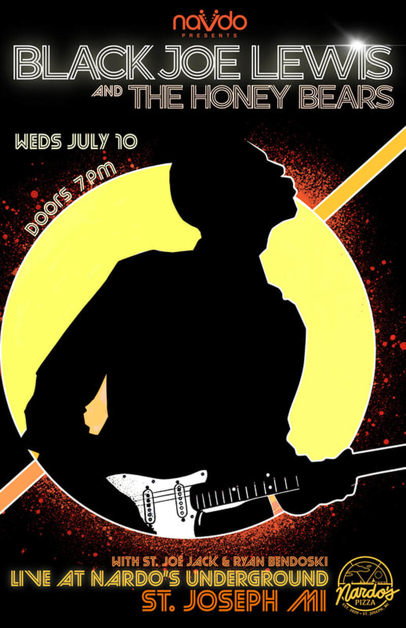 Concert Poster Design and Illustration for Black Joe Lewis